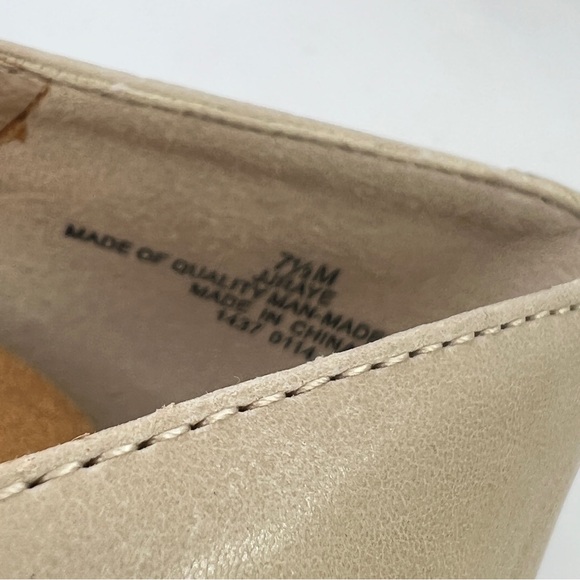 Vintage Etienne Aigner Bone White Leather Square Toe Loafers 7.5 Made in Spain - Picture 8 of 13